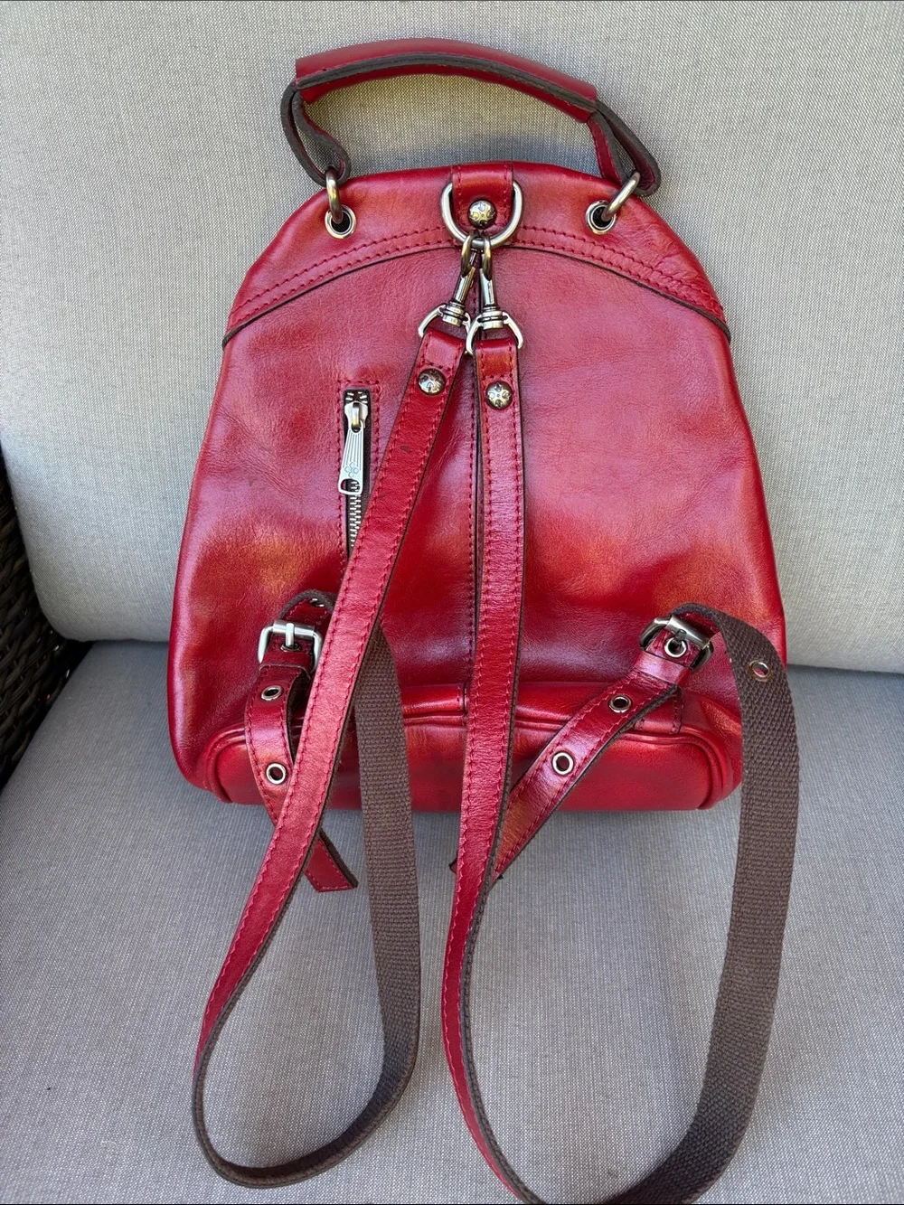 Patricia Nash 10 Year Anniversary Edition Red Leather Backpack